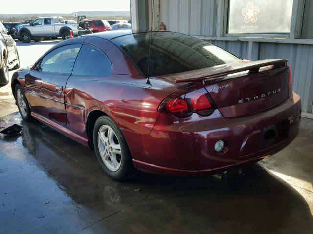 4B3AG42G93E078902 - 2003 DODGE STRATUS SE BURGUNDY photo 3