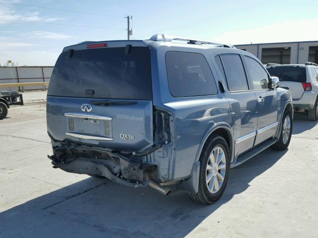 5N3AA08D08N913948 - 2008 INFINITI QX56 BLUE photo 4