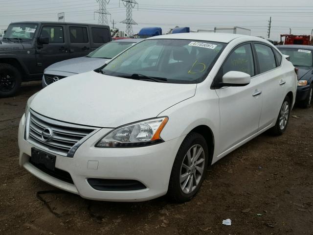 3N1AB7AP5DL646150 - 2013 NISSAN SENTRA S WHITE photo 2