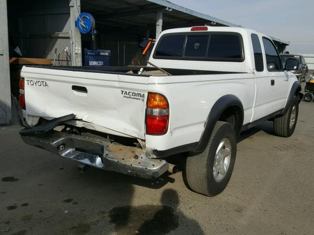 5TESN92N92Z087116 - 2002 TOYOTA TACOMA XTR WHITE photo 4