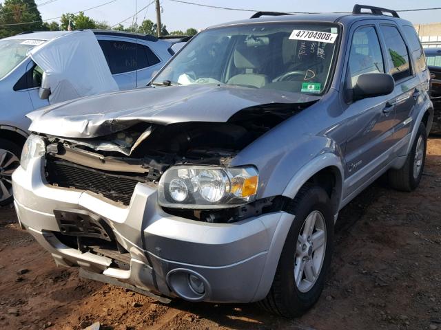 1FMCU49H67KB60038 - 2007 FORD ESCAPE HEV SILVER photo 2