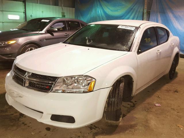 1C3CDZAB9EN126569 - 2014 DODGE AVENGER SE WHITE photo 2