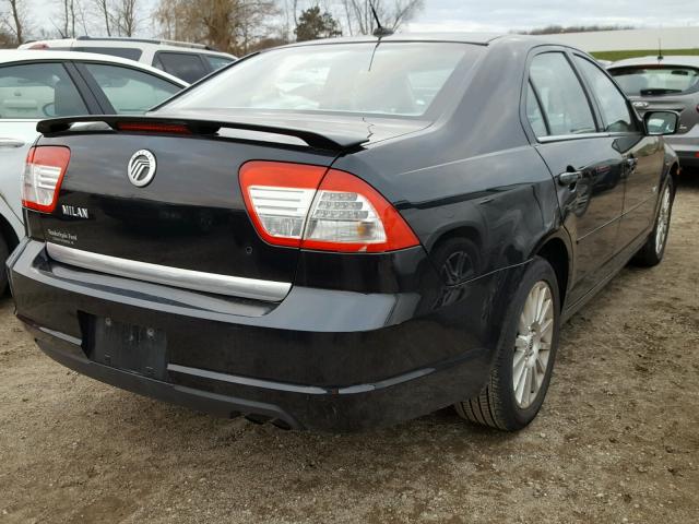 3MEHM07Z48R636510 - 2008 MERCURY MILAN BLACK photo 4