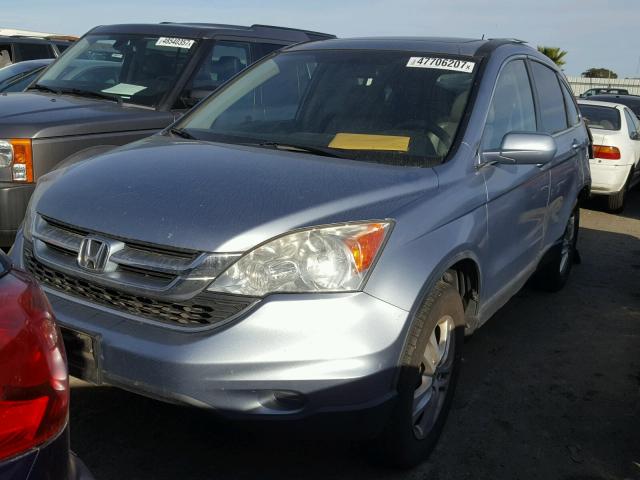 5J6RE4H70AL071906 - 2010 HONDA CR-V EXL BLUE photo 2