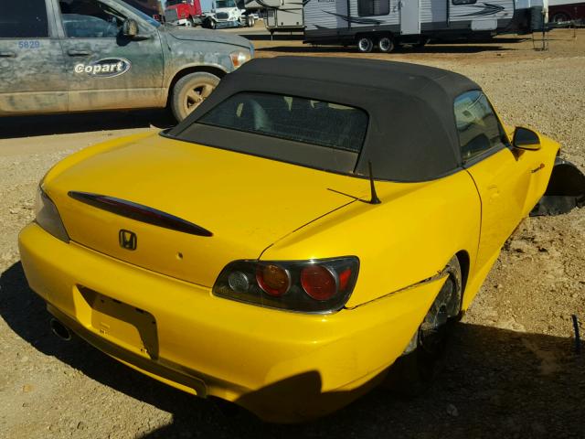 JHMAP21468S001195 - 2008 HONDA S2000 YELLOW photo 4