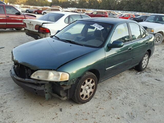 3N1CB51DXYL335225 - 2000 NISSAN SENTRA BAS GREEN photo 2