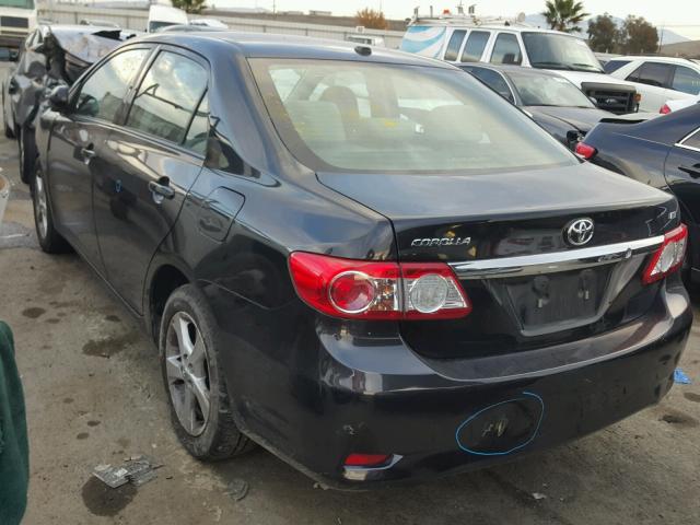 5YFBU4EE5CP046894 - 2012 TOYOTA COROLLA BA BLACK photo 3