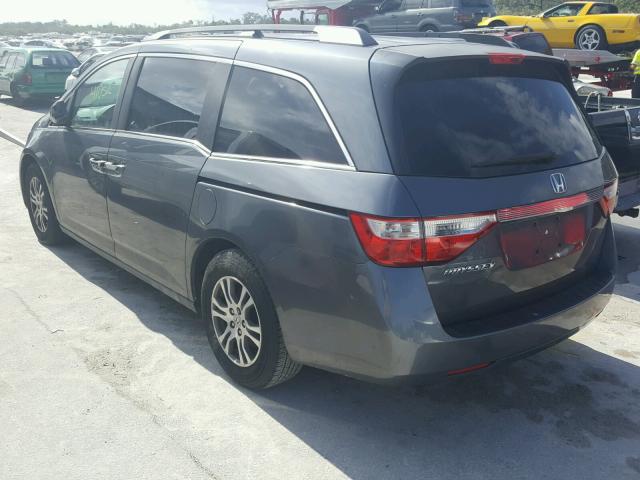 5FNRL5H45CB085989 - 2012 HONDA ODYSSEY EX GRAY photo 3