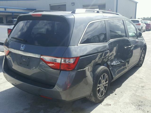 5FNRL5H45CB085989 - 2012 HONDA ODYSSEY EX GRAY photo 4