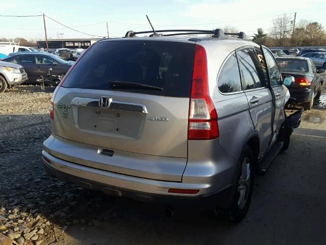 JHLRE4H78AC009811 - 2010 HONDA CR-V EXL SILVER photo 4