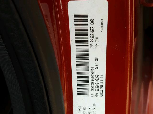 1B3CC1FB2AN230714 - 2010 DODGE AVENGER EX RED photo 10