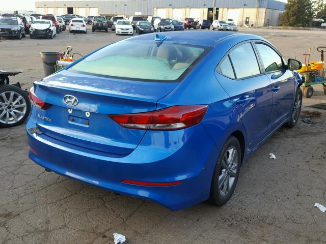 KMHD84LF4HU142949 - 2017 HYUNDAI ELANTRA SE BLUE photo 4