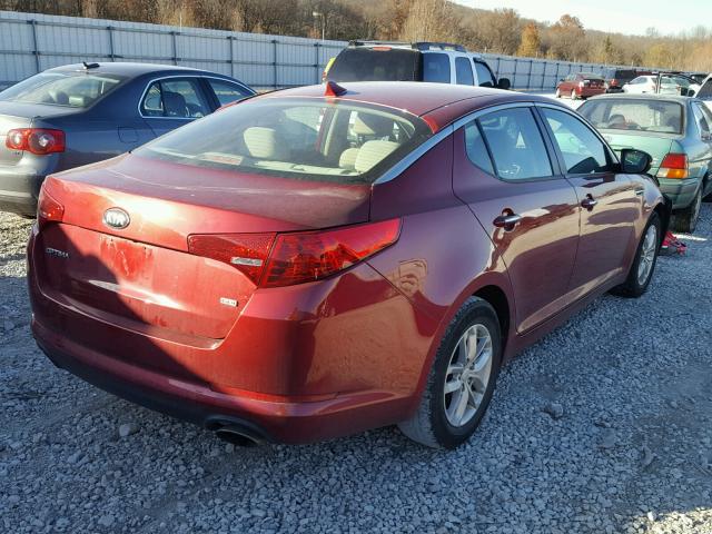 5XXGM4A79DG237676 - 2013 KIA OPTIMA LX RED photo 4