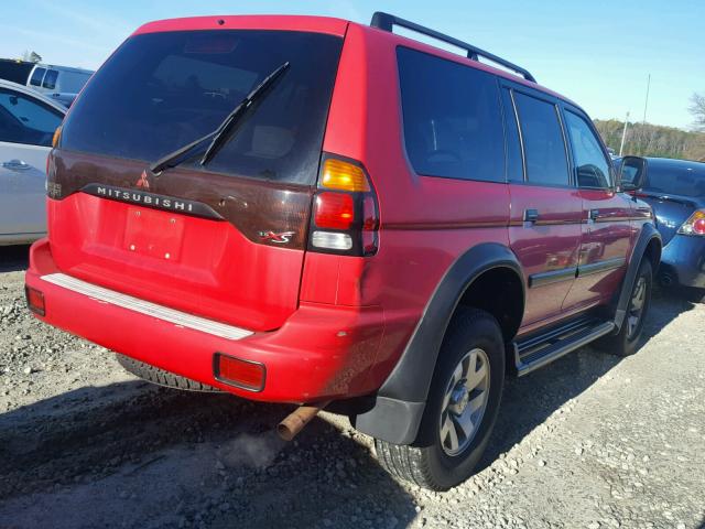 JA4LS31R11P044792 - 2001 MITSUBISHI MONTERO SP RED photo 4