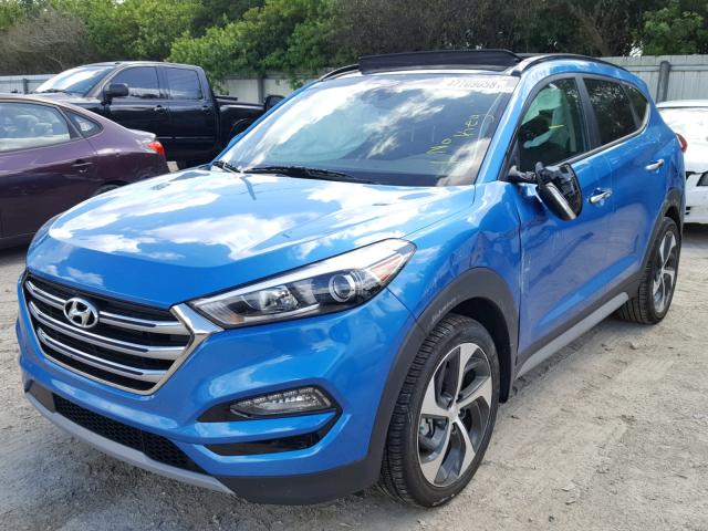 KM8J33A21HU498271 - 2017 HYUNDAI TUCSON LIM BLUE photo 2