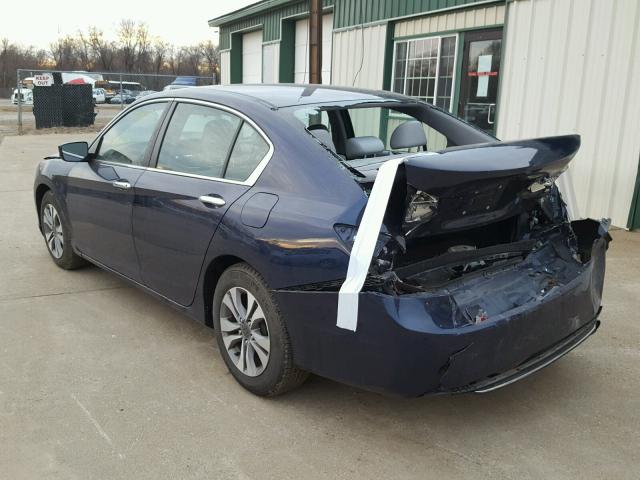 1HGCR2F32EA097219 - 2014 HONDA ACCORD LX BLUE photo 3