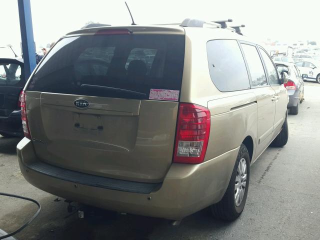 KNDMG4C78B6370867 - 2011 KIA SEDONA LX GOLD photo 4