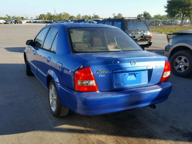 JM1BJ225230134751 - 2003 MAZDA PROTEGE DX BLUE photo 3