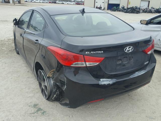 5NPDH4AE1CH103611 - 2012 HYUNDAI ELANTRA GL BLACK photo 3