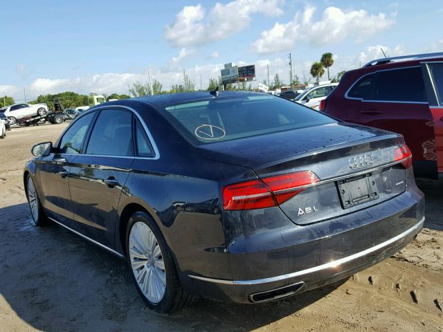 WAU3GAFD2FN007789 - 2015 AUDI A8 L QUATT GRAY photo 3