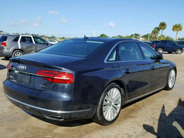 WAU3GAFD2FN007789 - 2015 AUDI A8 L QUATT GRAY photo 4