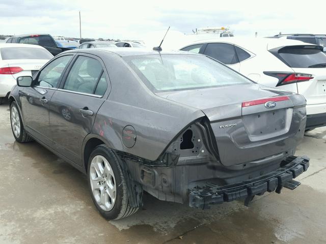 3FAHP0HA7BR309503 - 2011 FORD FUSION SE CHARCOAL photo 3