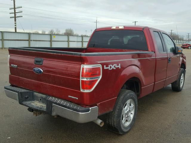 1FTFX1EF5DFA21521 - 2013 FORD F150 SUPER RED photo 4