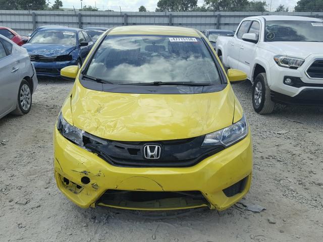 JHMGK5H51GX009781 - 2016 HONDA FIT LX YELLOW photo 9