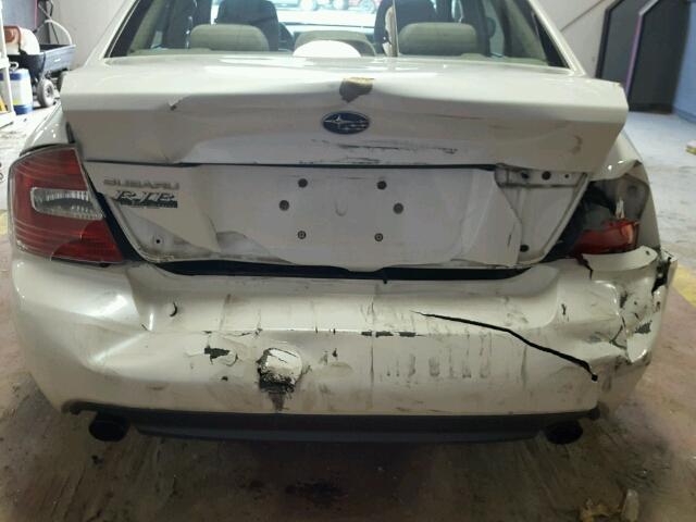 4S3BL626466201524 - 2006 SUBARU LEGACY 2.5 WHITE photo 9