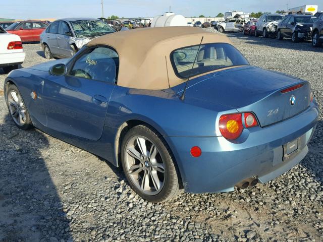 4USBT53493LU05217 - 2003 BMW Z4 3.0 BLUE photo 3