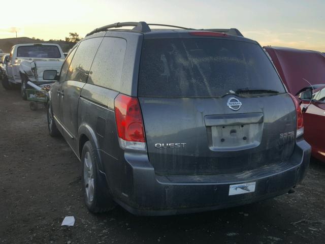 5N1BV28U94N303599 - 2004 NISSAN QUEST S CHARCOAL photo 3