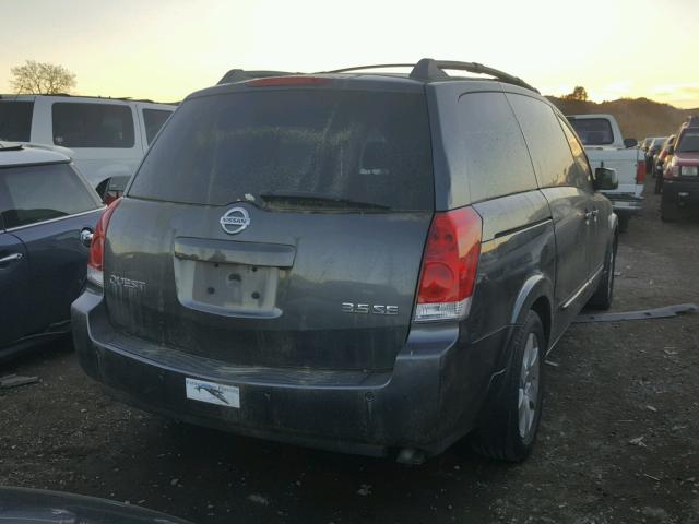 5N1BV28U94N303599 - 2004 NISSAN QUEST S CHARCOAL photo 4