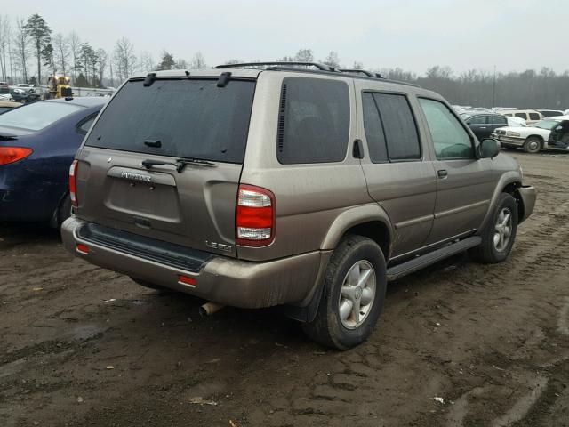 JN8DR09Y91W602818 - 2001 NISSAN PATHFINDER GOLD photo 4