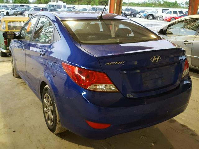 KMHCT4AE2DU506381 - 2013 HYUNDAI ACCENT GLS BLUE photo 3