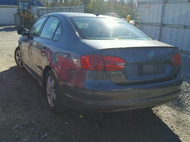 3VWLL7AJ4CM379426 - 2012 VOLKSWAGEN JETTA TDI GRAY photo 3