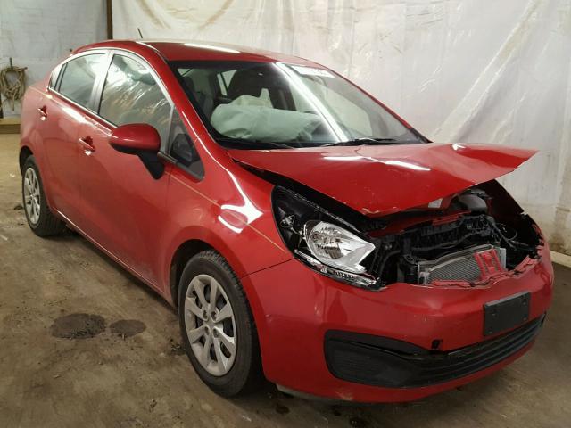 KNADM4A35E6340316 - 2014 KIA RIO LX RED photo 1