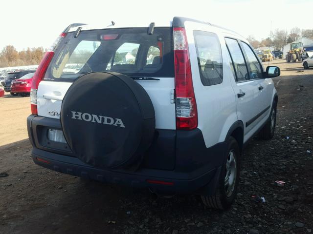 JHLRD78505C053472 - 2005 HONDA CR-V LX WHITE photo 4