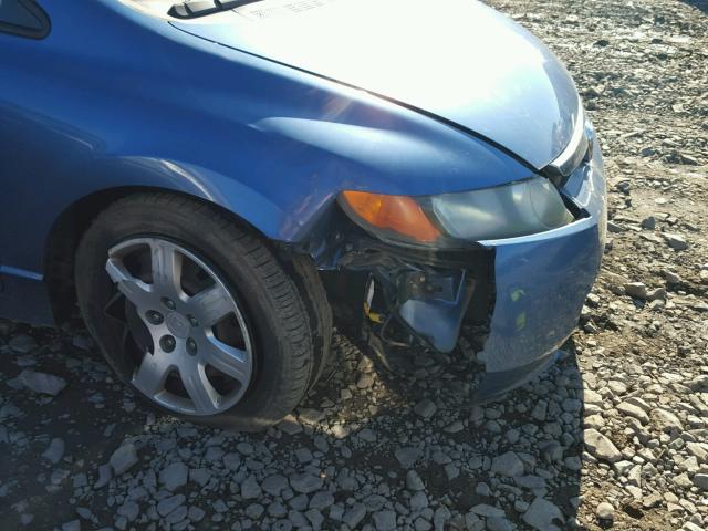 1HGFA16506L052155 - 2006 HONDA CIVIC LX BLUE photo 9