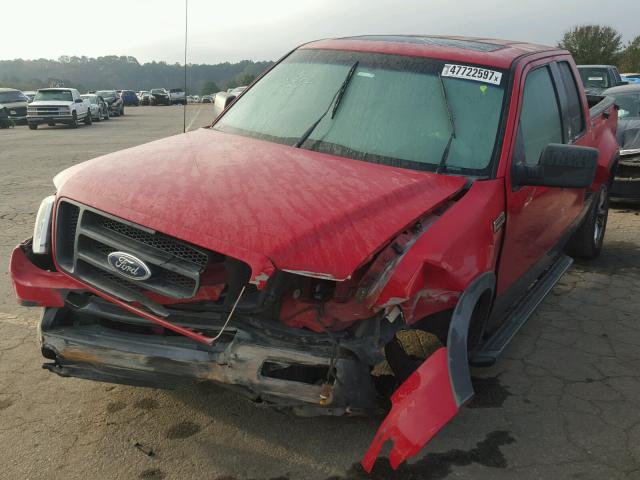 1FTPX04535KE61527 - 2005 FORD F150 RED photo 2