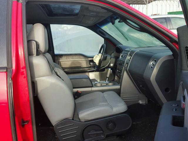 1FTPX04535KE61527 - 2005 FORD F150 RED photo 5