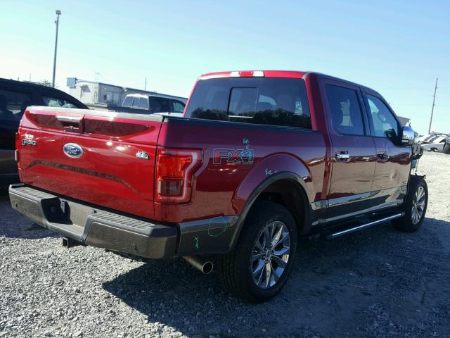 1FTEW1EG9GFB74933 - 2016 FORD F150 SUPER MAROON photo 4