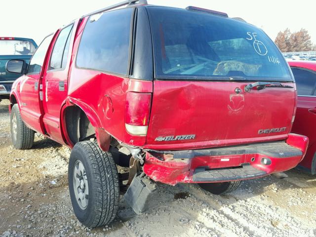 1GNDT13X13K112068 - 2003 CHEVROLET BLAZER RED photo 3