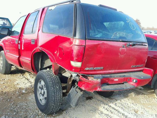 1GNDT13X13K112068 - 2003 CHEVROLET BLAZER RED photo 9