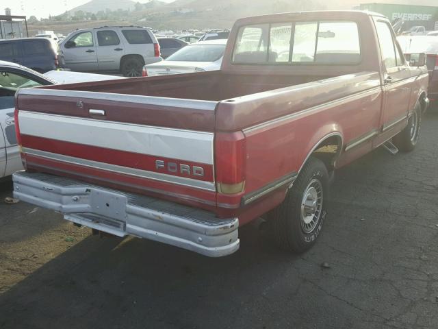 1FTDF15N8KLB16820 - 1989 FORD F150 RED photo 4