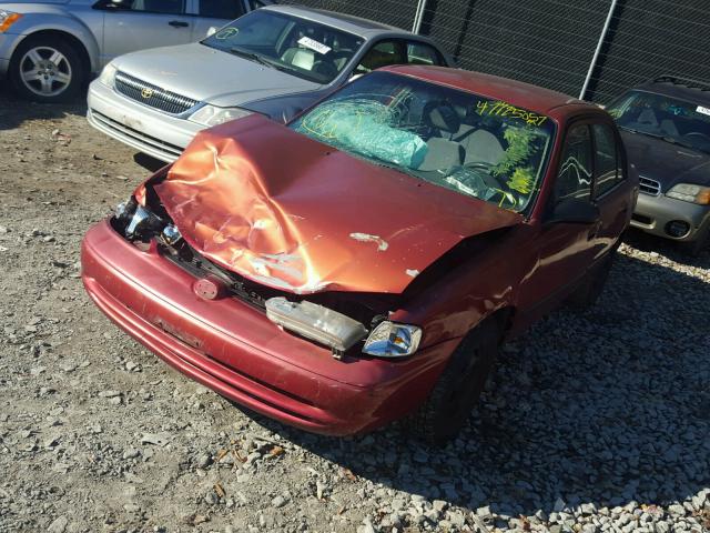 1Y1SK52871Z407602 - 2001 CHEVROLET GEO PRIZM 红色 照片 2