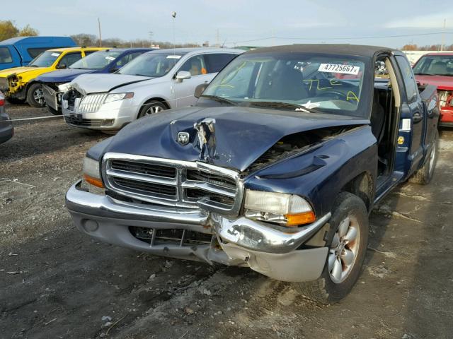 1D7GL42KX4S691095 - 2004 DODGE DAKOTA SLT BLUE photo 2