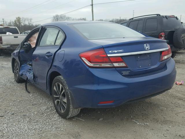 19XFB2F81EE045931 - 2014 HONDA CIVIC EX ლურჯი ფოტო 3