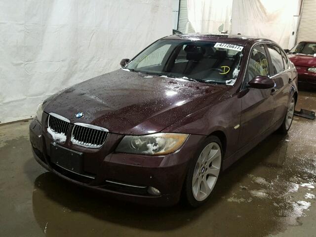 WBAVB73537VF50452 - 2007 BMW 335 I BURGUNDY photo 2