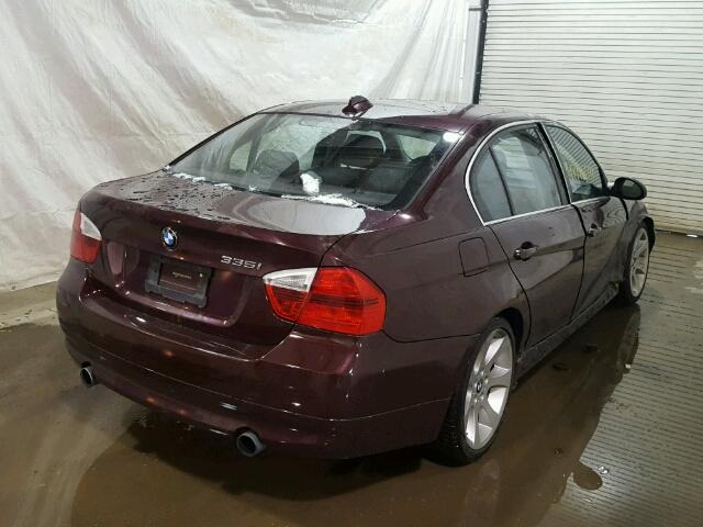 WBAVB73537VF50452 - 2007 BMW 335 I BURGUNDY photo 4