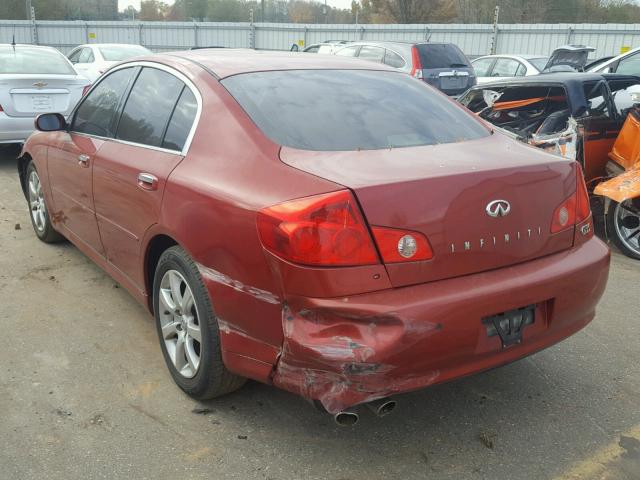 JNKCV51E76M513090 - 2006 INFINITI G35 RED photo 3